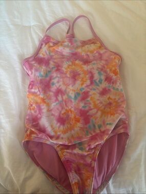 Girls 6-8 Speedo swimsuit, pink floral one piece